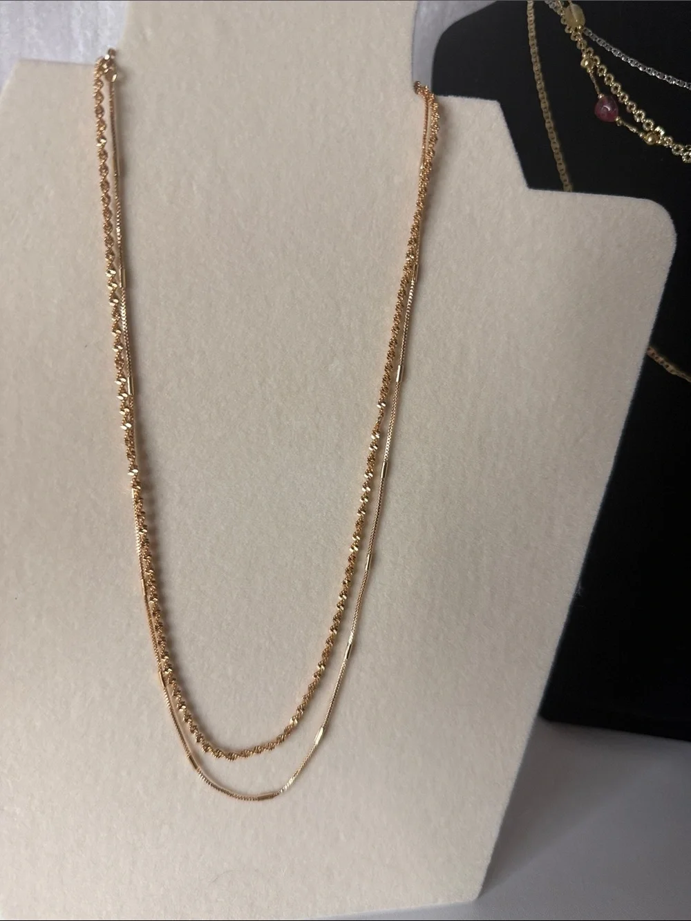 Rose Gold Plated Layered Necklace  Set